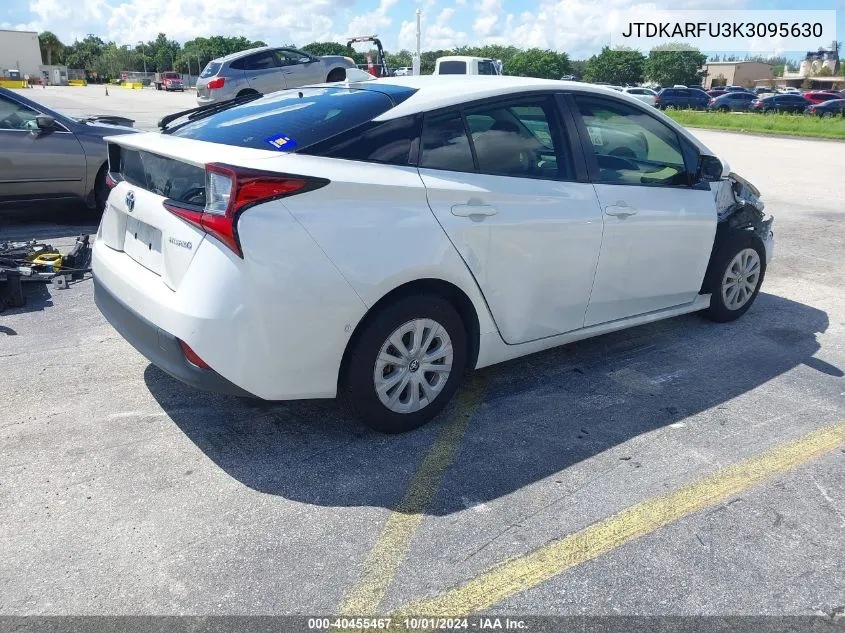 2019 Toyota Prius VIN: JTDKARFU3K3095630 Lot: 40455467