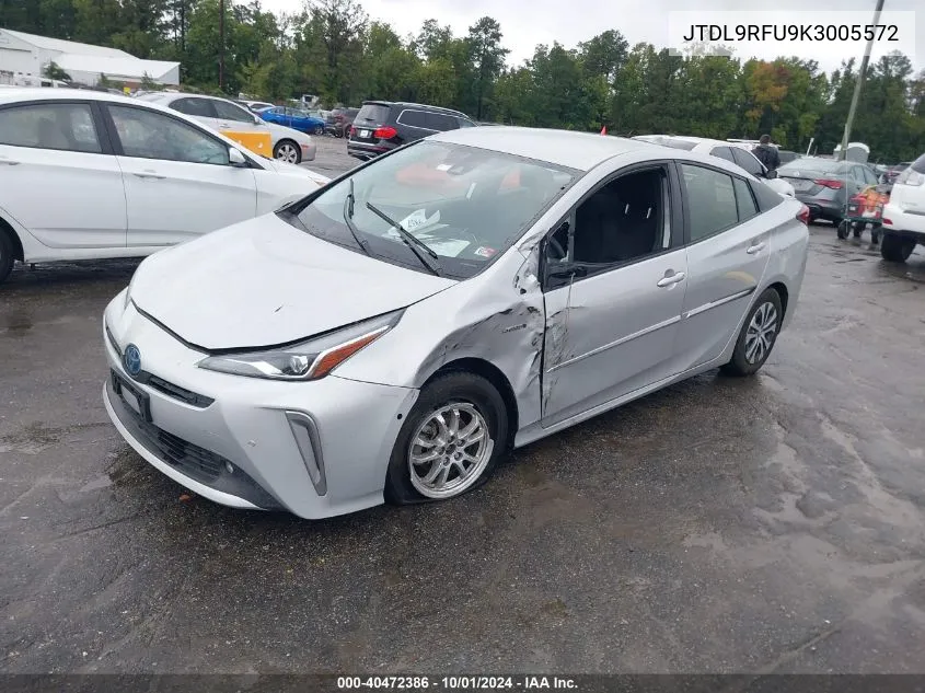 JTDL9RFU9K3005572 2019 Toyota Prius Le