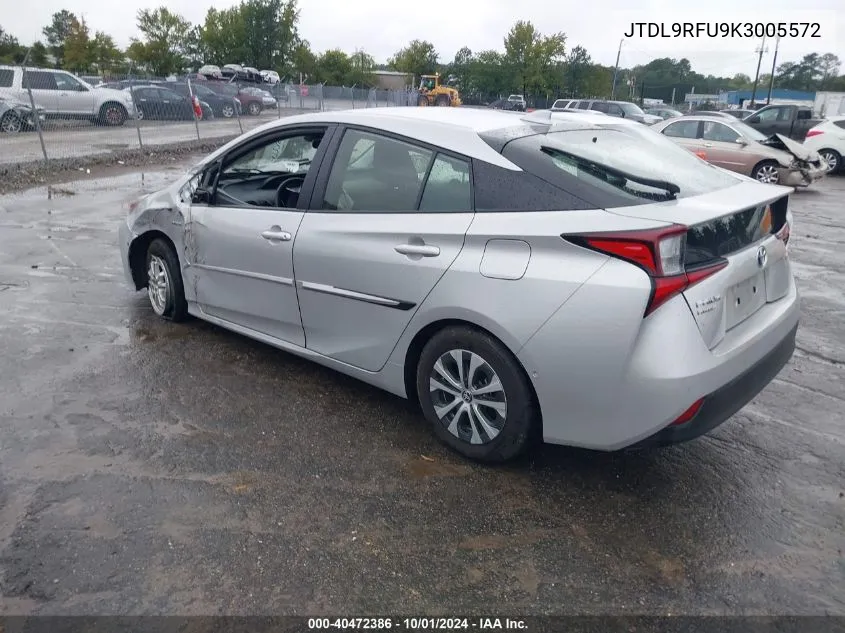 JTDL9RFU9K3005572 2019 Toyota Prius Le