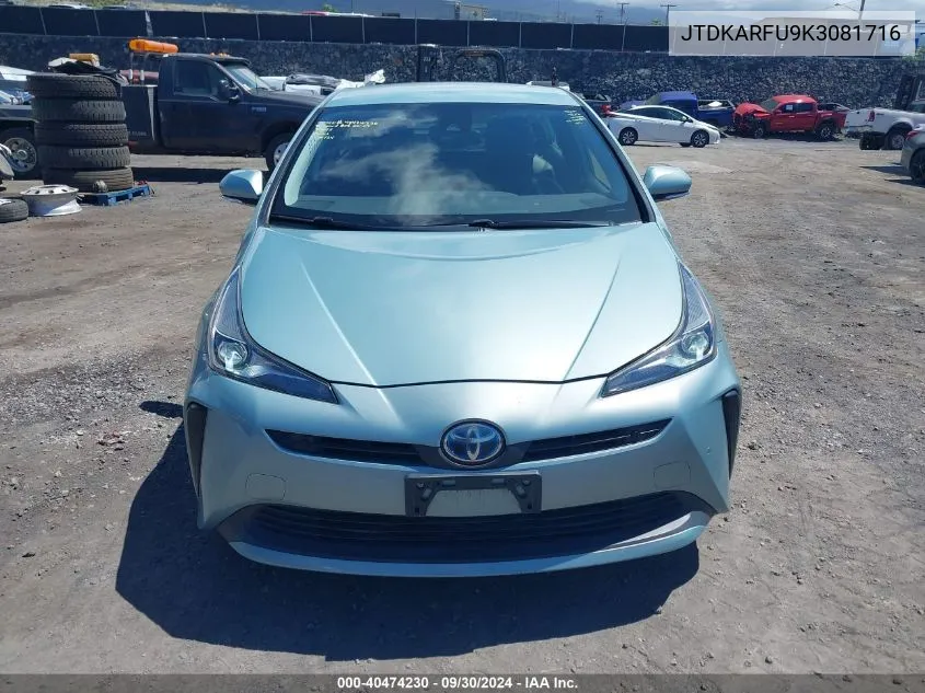 JTDKARFU9K3081716 2019 Toyota Prius L Eco/Le/Limited/Xle