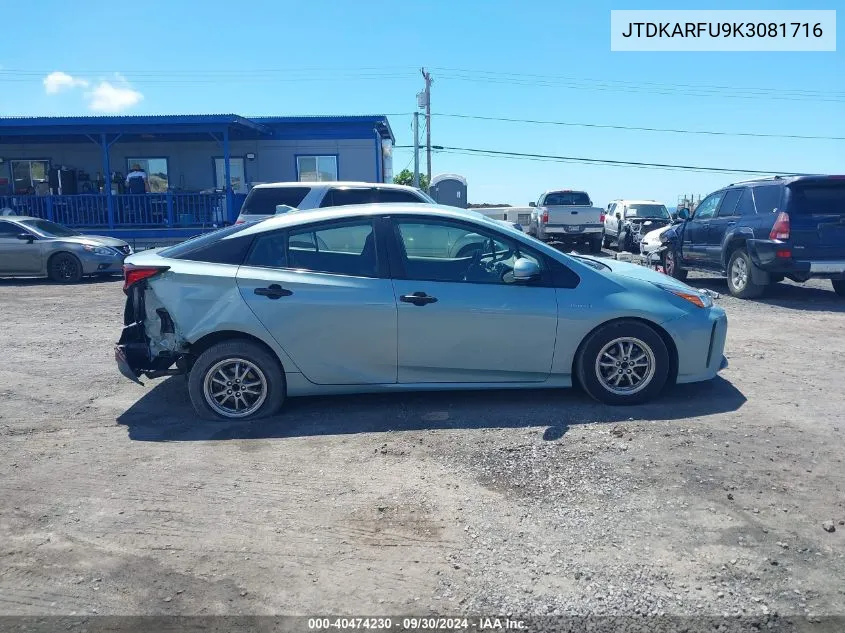 2019 Toyota Prius L Eco/Le/Limited/Xle VIN: JTDKARFU9K3081716 Lot: 40474230