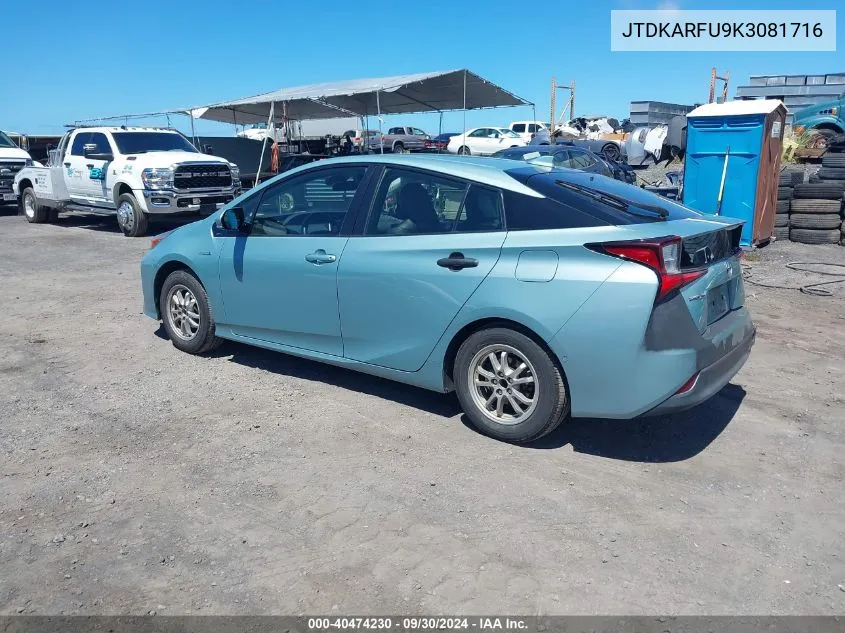 JTDKARFU9K3081716 2019 Toyota Prius L Eco/Le/Limited/Xle