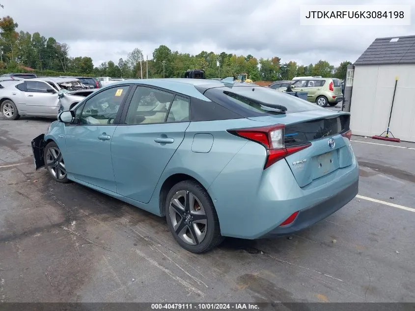 2019 Toyota Prius VIN: JTDKARFU6K3084198 Lot: 40479111