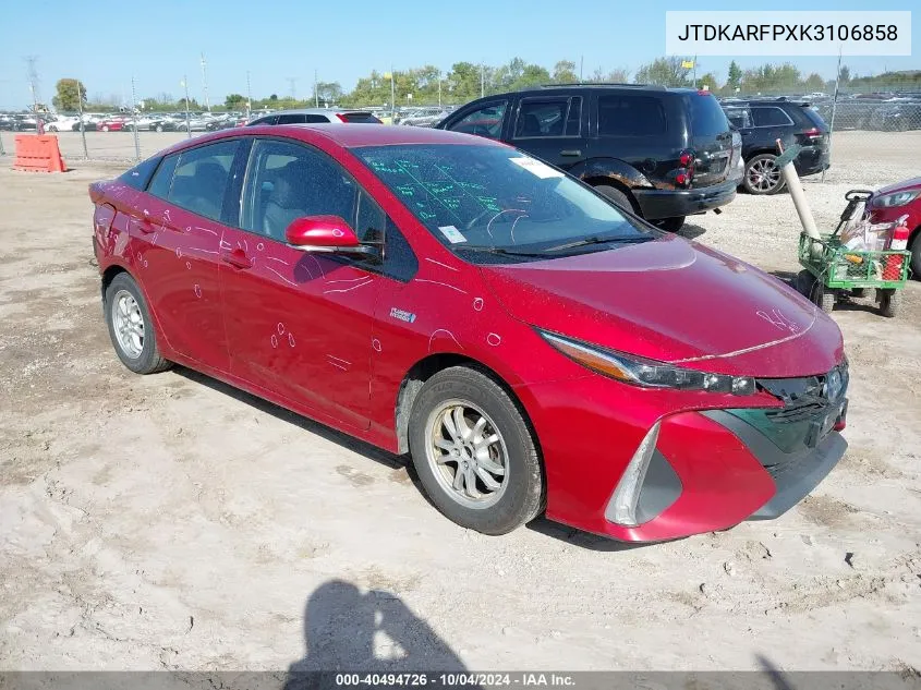 2019 Toyota Prius Prime Premium VIN: JTDKARFPXK3106858 Lot: 40494726