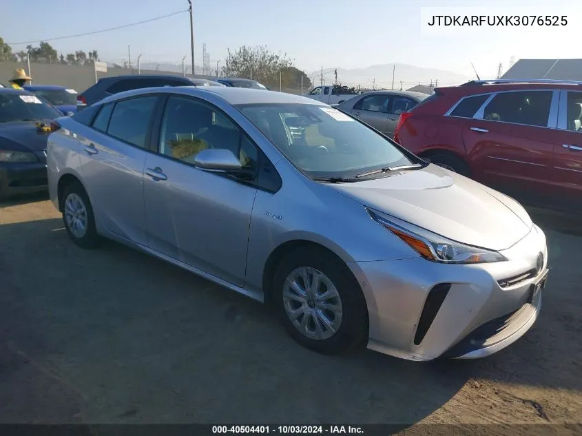 2019 Toyota Prius Le VIN: JTDKARFUXK3076525 Lot: 40504401