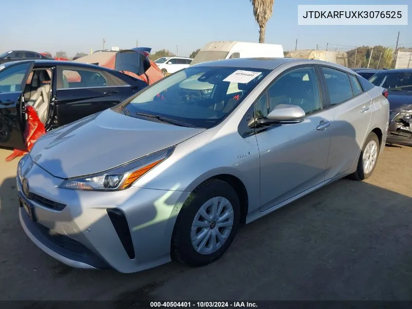 2019 Toyota Prius Le VIN: JTDKARFUXK3076525 Lot: 40504401