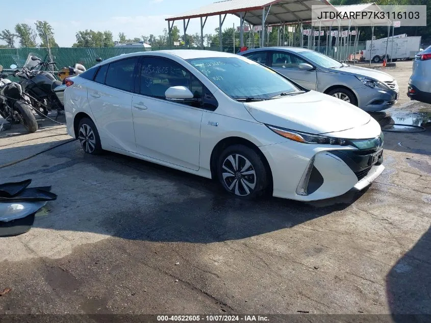 2019 Toyota Prius Prime Premium VIN: JTDKARFP7K3116103 Lot: 40522605