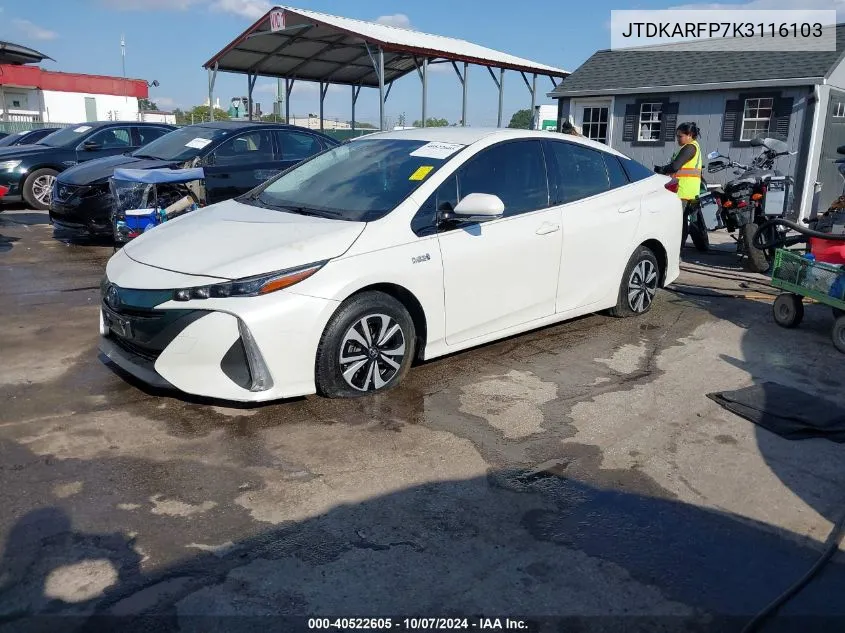 2019 Toyota Prius Prime Premium VIN: JTDKARFP7K3116103 Lot: 40522605