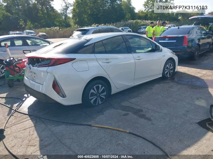 2019 Toyota Prius Prime Premium VIN: JTDKARFP7K3116103 Lot: 40522605