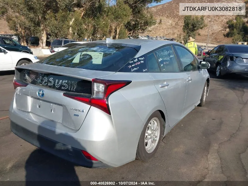 2019 Toyota Prius L Eco VIN: JTDKARFU0K3082818 Lot: 40526902