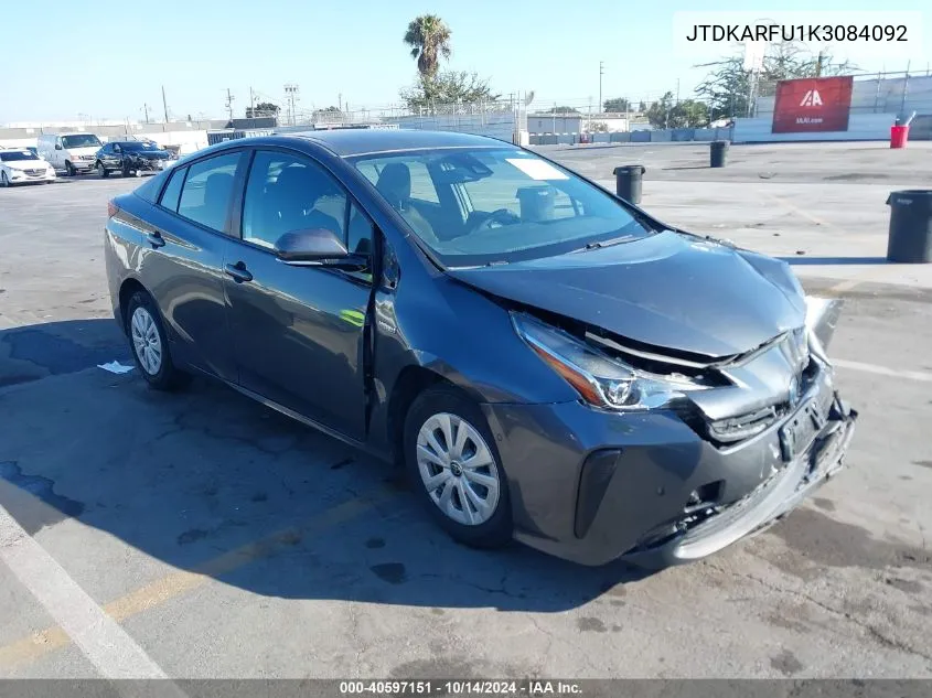 2019 Toyota Prius Le VIN: JTDKARFU1K3084092 Lot: 40597151