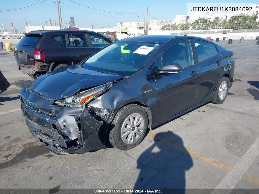 2019 Toyota Prius Le VIN: JTDKARFU1K3084092 Lot: 40597151