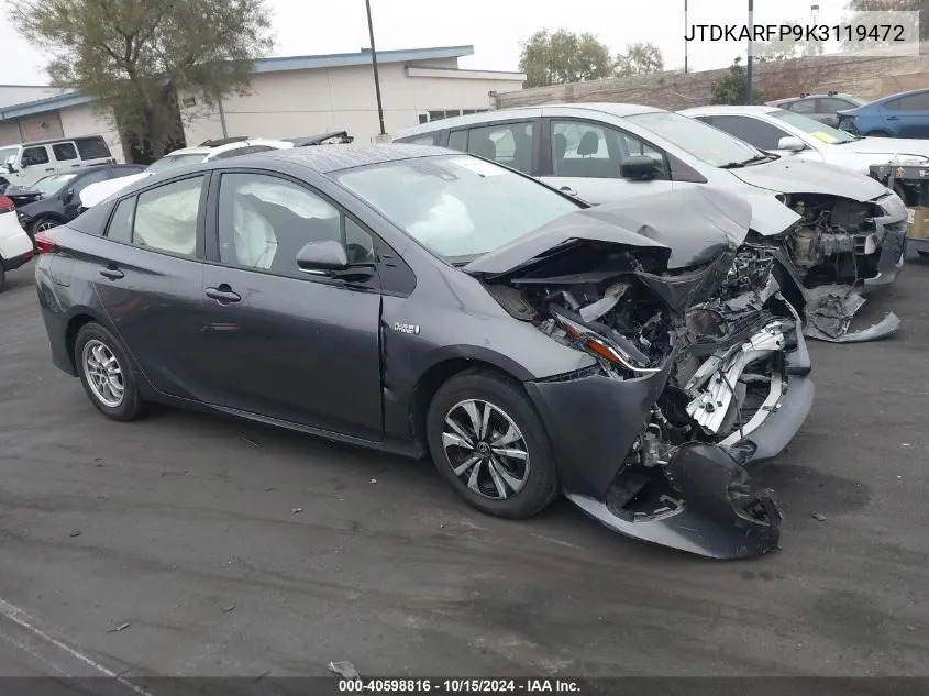 2019 Toyota Prius Prime Plus VIN: JTDKARFP9K3119472 Lot: 40598816