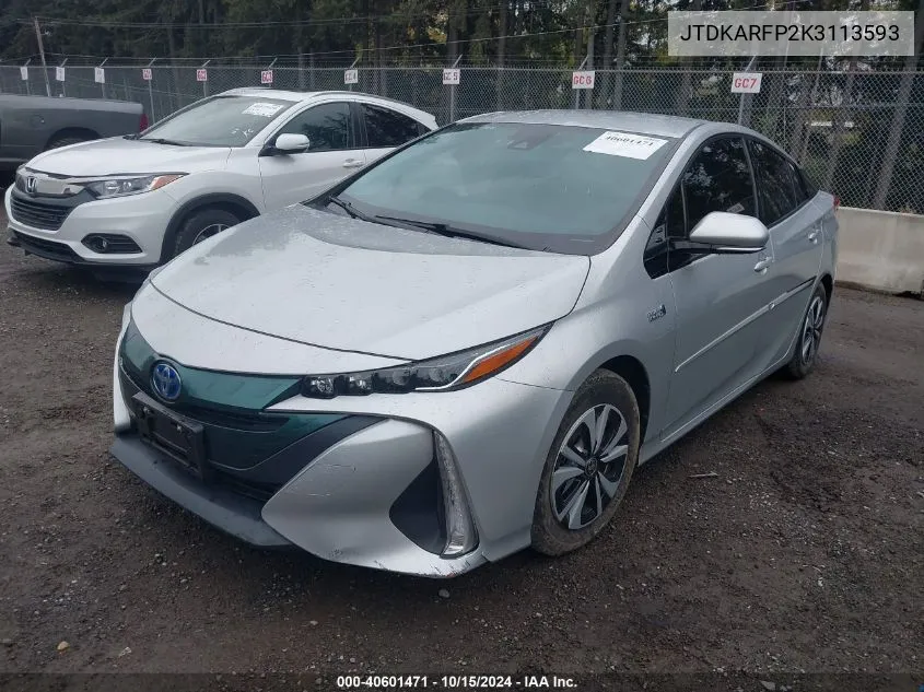 2019 Toyota Prius Prime Premium VIN: JTDKARFP2K3113593 Lot: 40601471