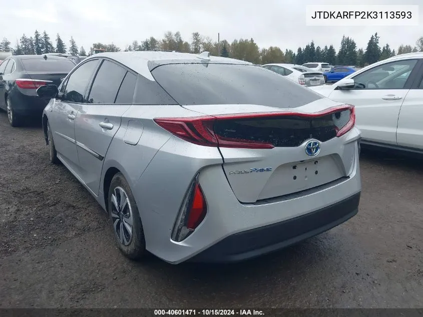 2019 Toyota Prius Prime Premium VIN: JTDKARFP2K3113593 Lot: 40601471