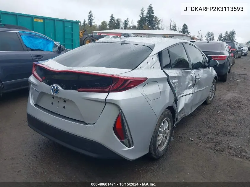 2019 Toyota Prius Prime Premium VIN: JTDKARFP2K3113593 Lot: 40601471