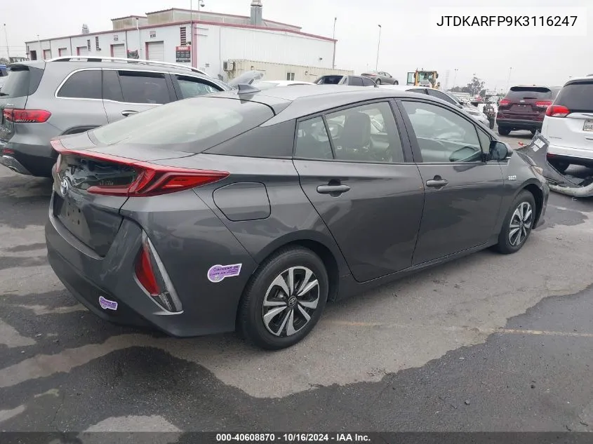 2019 Toyota Prius Prime Premium VIN: JTDKARFP9K3116247 Lot: 40608870