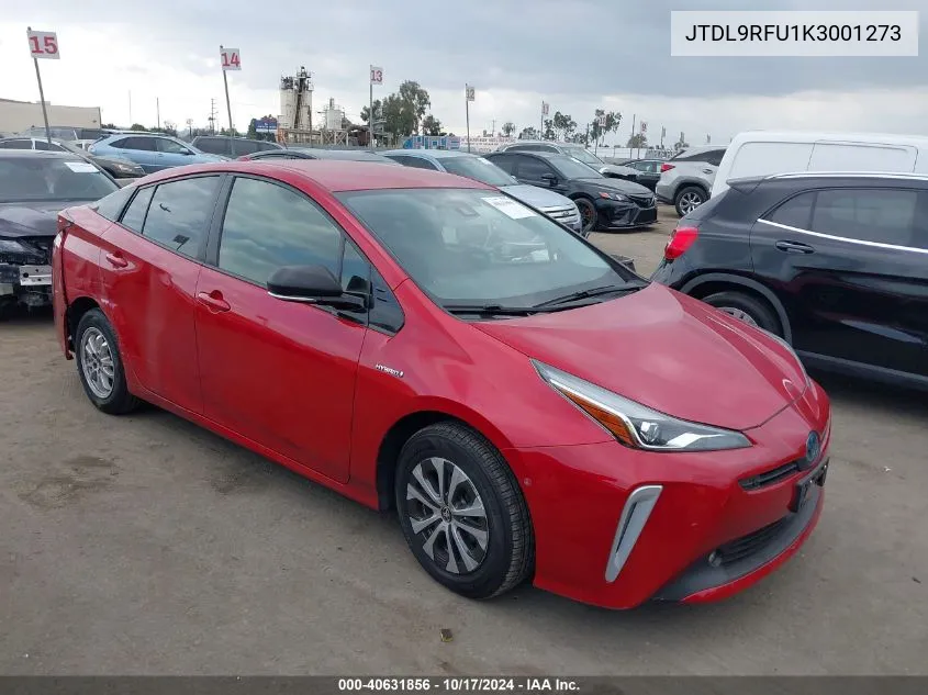 2019 Toyota Prius Le VIN: JTDL9RFU1K3001273 Lot: 40631856