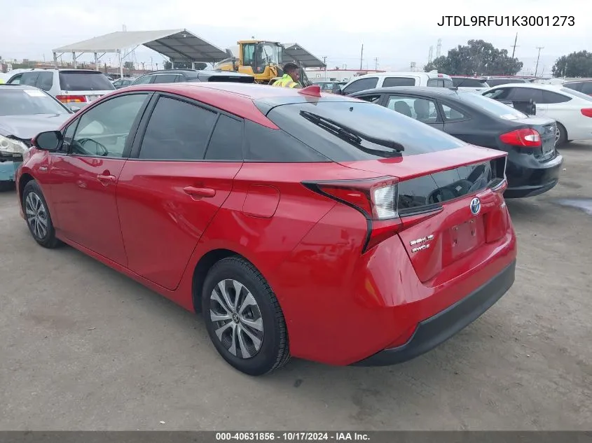 2019 Toyota Prius Le VIN: JTDL9RFU1K3001273 Lot: 40631856