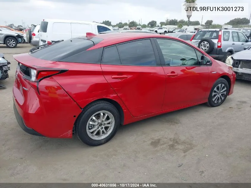 2019 Toyota Prius Le VIN: JTDL9RFU1K3001273 Lot: 40631856