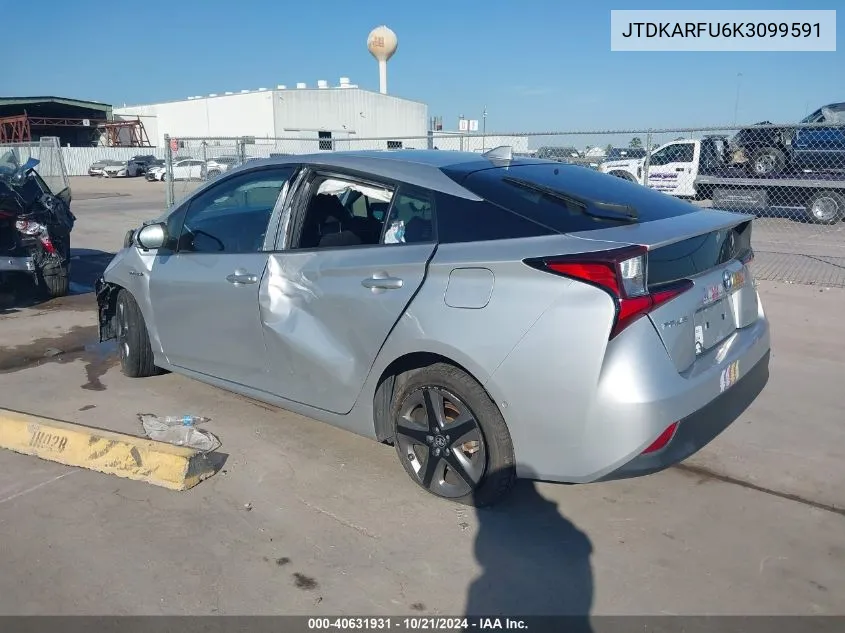 2019 Toyota Prius Xle VIN: JTDKARFU6K3099591 Lot: 40631931