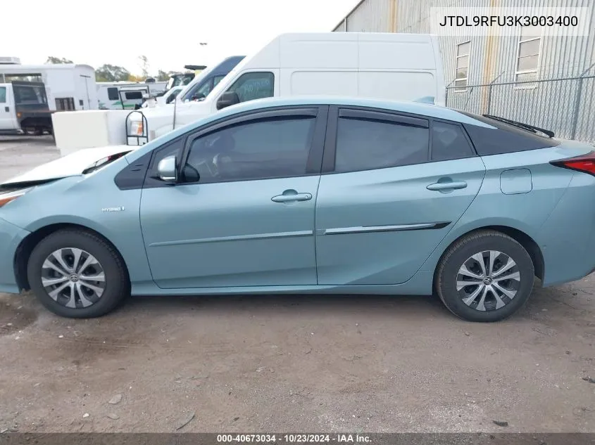 2019 Toyota Prius VIN: JTDL9RFU3K3003400 Lot: 40673034