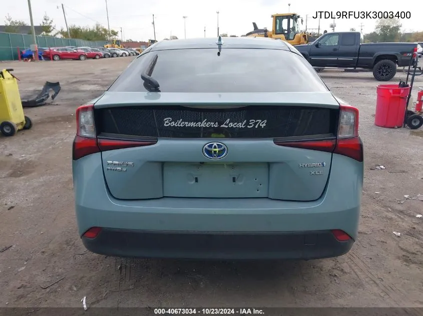 2019 Toyota Prius VIN: JTDL9RFU3K3003400 Lot: 40673034