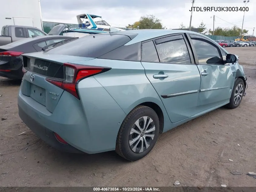 2019 Toyota Prius VIN: JTDL9RFU3K3003400 Lot: 40673034