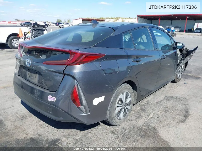 2019 Toyota Prius Prime Premium VIN: JTDKARFP2K3117336 Lot: 40700482