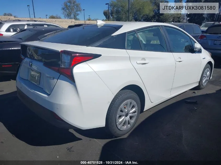 JTDKARFUXK3081580 2019 Toyota Prius Le