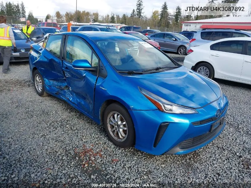 JTDKARFU4K3087892 2019 Toyota Prius L Eco