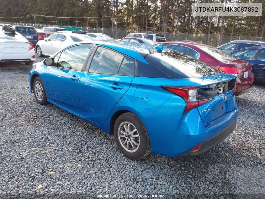 JTDKARFU4K3087892 2019 Toyota Prius L Eco