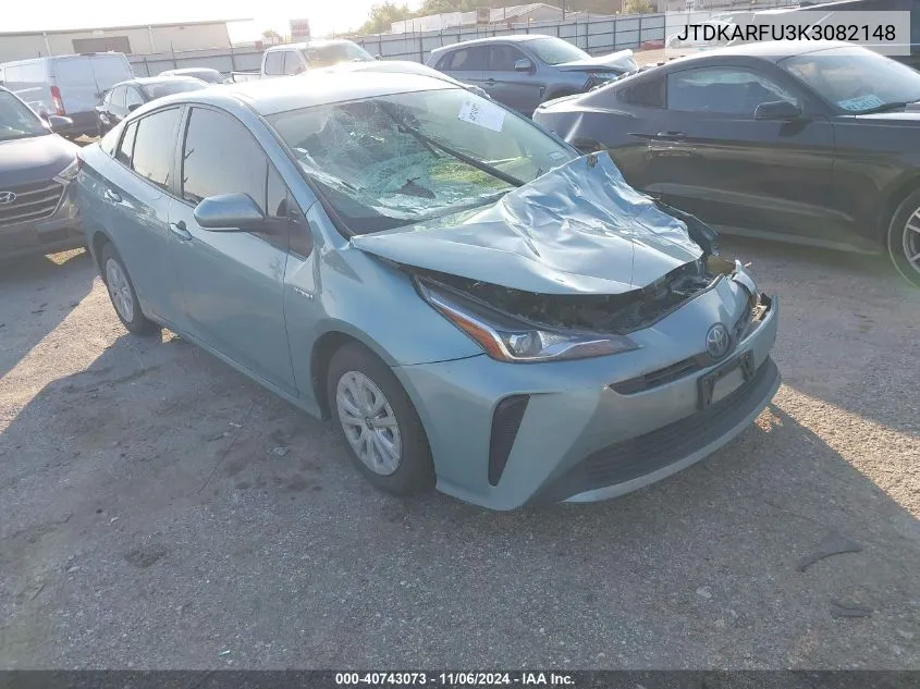 2019 Toyota Prius L Eco VIN: JTDKARFU3K3082148 Lot: 40743073