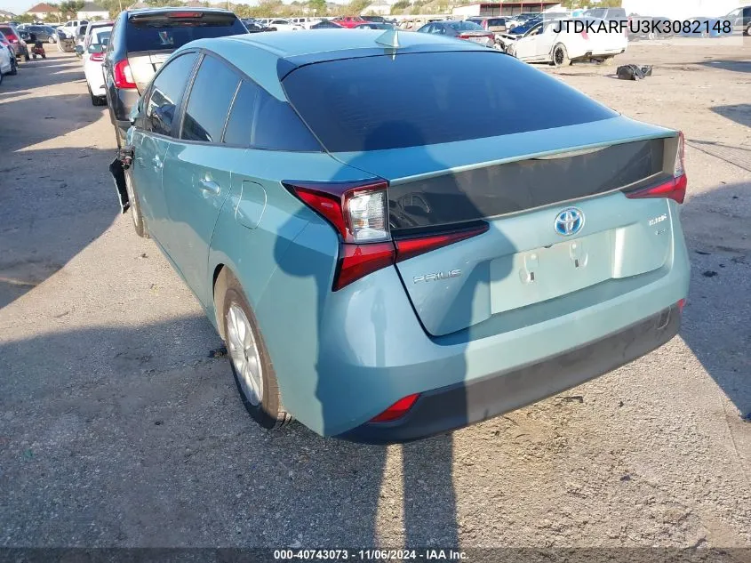 2019 Toyota Prius L Eco VIN: JTDKARFU3K3082148 Lot: 40743073