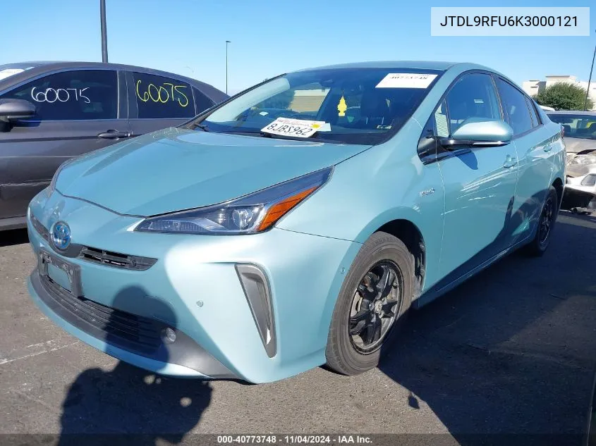 2019 Toyota Prius Xle VIN: JTDL9RFU6K3000121 Lot: 40773748