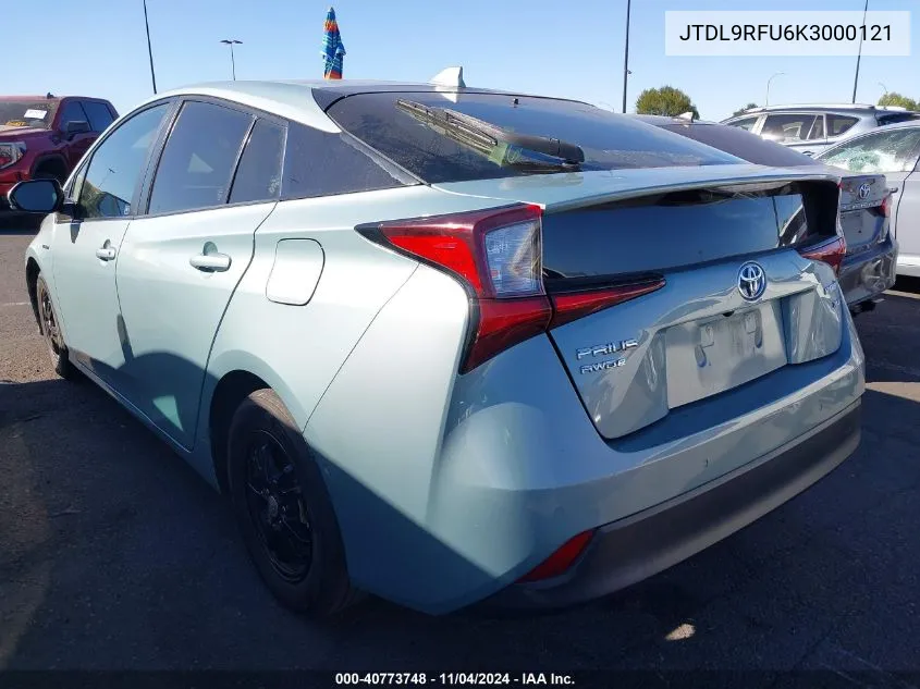 2019 Toyota Prius Xle VIN: JTDL9RFU6K3000121 Lot: 40773748