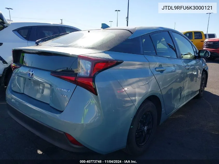 2019 Toyota Prius Xle VIN: JTDL9RFU6K3000121 Lot: 40773748