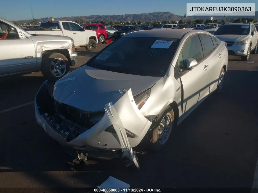 JTDKARFU3K3090363 2019 Toyota Prius Le