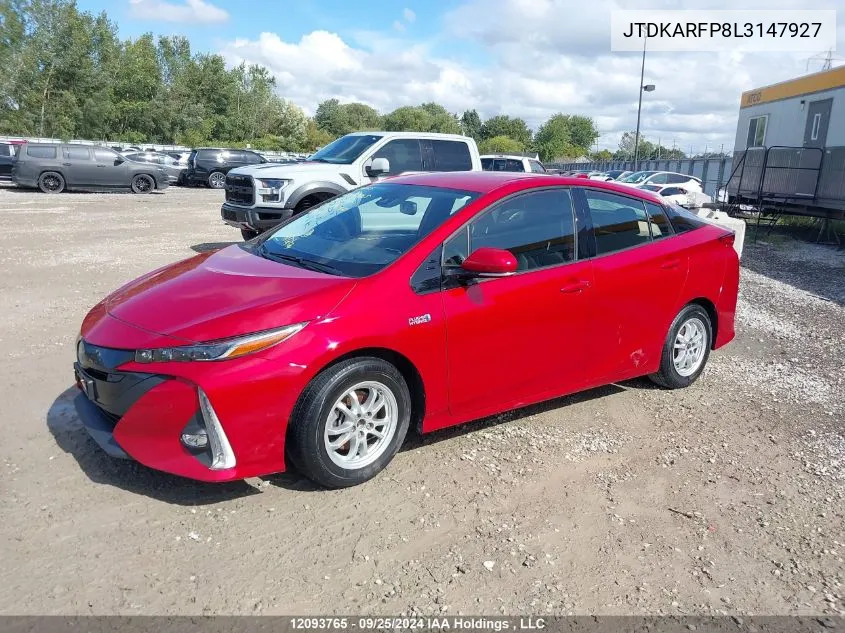 2020 Toyota Prius Prime Le/Xle/Limited VIN: JTDKARFP8L3147927 Lot: 12093765