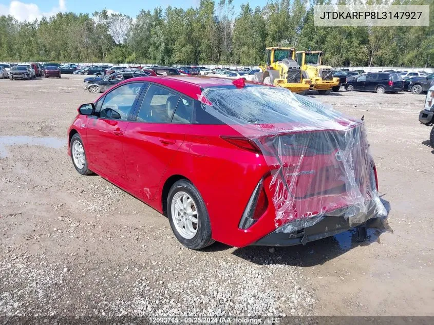 2020 Toyota Prius Prime Le/Xle/Limited VIN: JTDKARFP8L3147927 Lot: 12093765