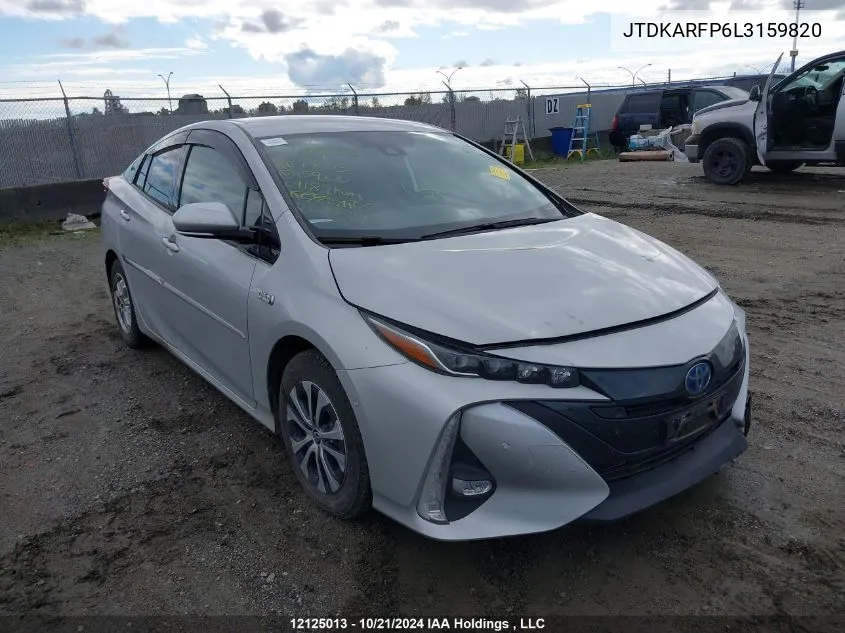 2020 Toyota Prius Prime Le/Xle/Limited VIN: JTDKARFP6L3159820 Lot: 12125013