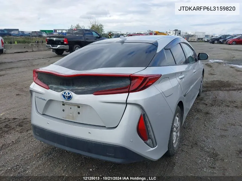 2020 Toyota Prius Prime Le/Xle/Limited VIN: JTDKARFP6L3159820 Lot: 12125013