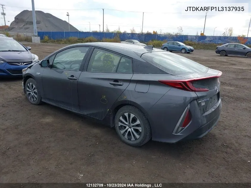 2020 Toyota Prius Prime Le/Xle/Limited VIN: JTDKARFP1L3137935 Lot: 12132709