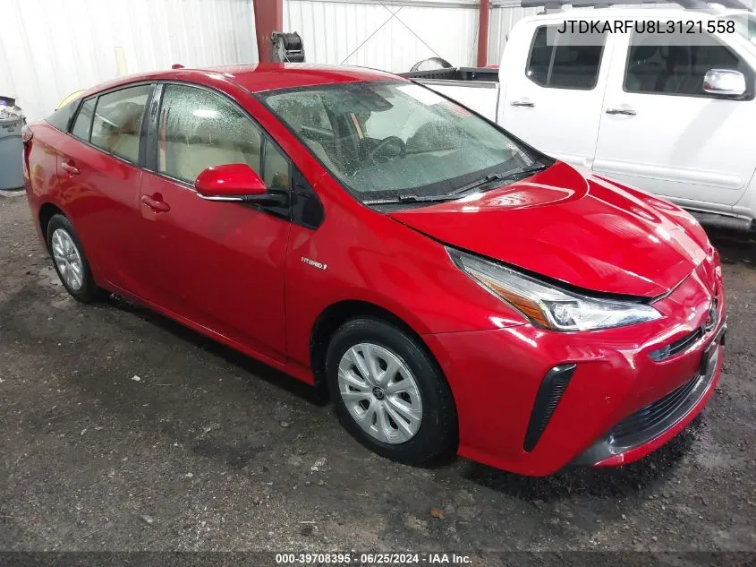 2020 Toyota Prius Le VIN: JTDKARFU8L3121558 Lot: 39708395