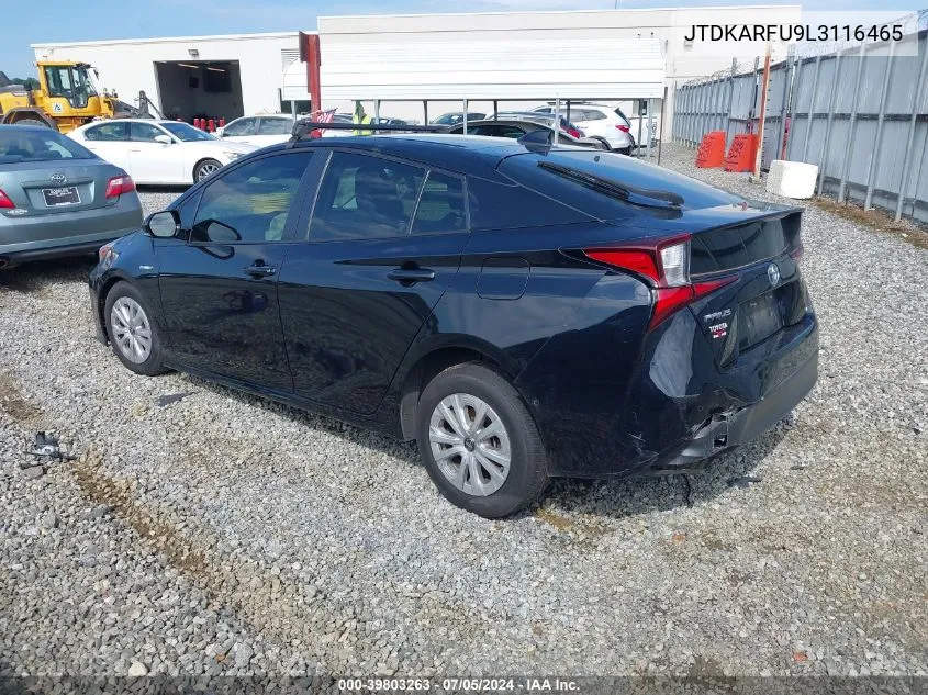 JTDKARFU9L3116465 2020 Toyota Prius Le