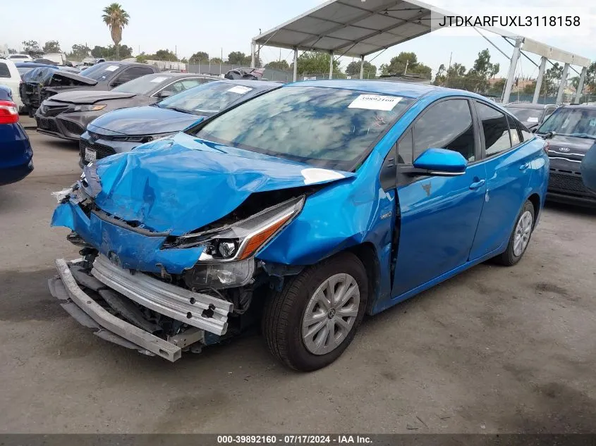 JTDKARFUXL3118158 2020 Toyota Prius L Eco