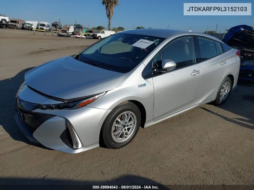 2020 Toyota Prius Prime Xle VIN: JTDKARFP9L3152103 Lot: 39994043