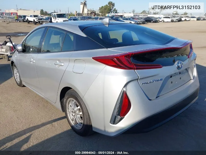 2020 Toyota Prius Prime Xle VIN: JTDKARFP9L3152103 Lot: 39994043