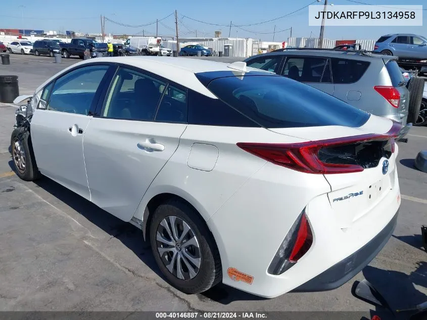 2020 Toyota Prius Prime Le VIN: JTDKARFP9L3134958 Lot: 40146887