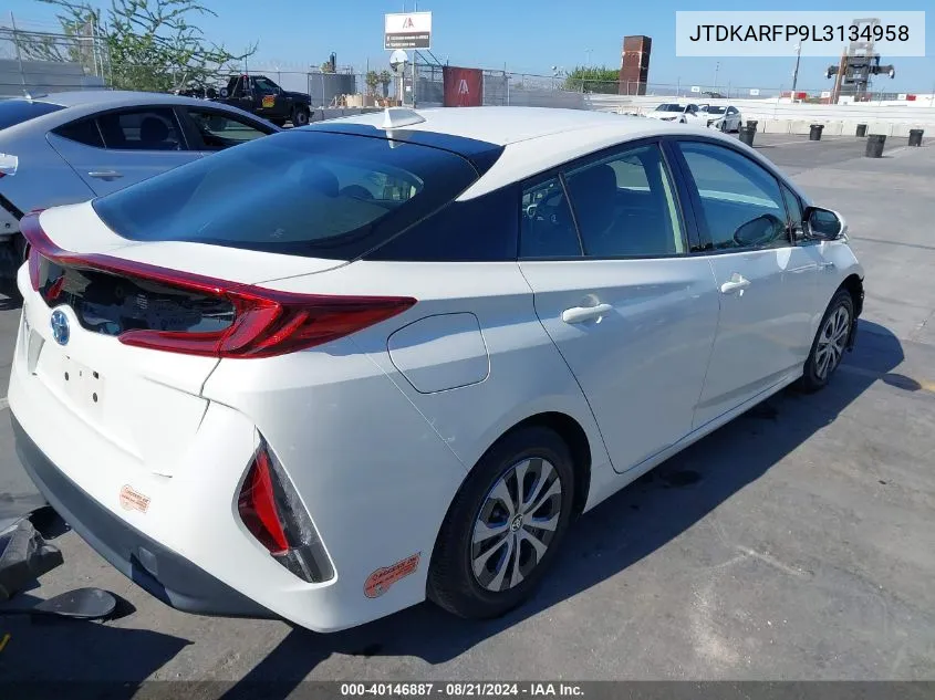 2020 Toyota Prius Prime Le VIN: JTDKARFP9L3134958 Lot: 40146887